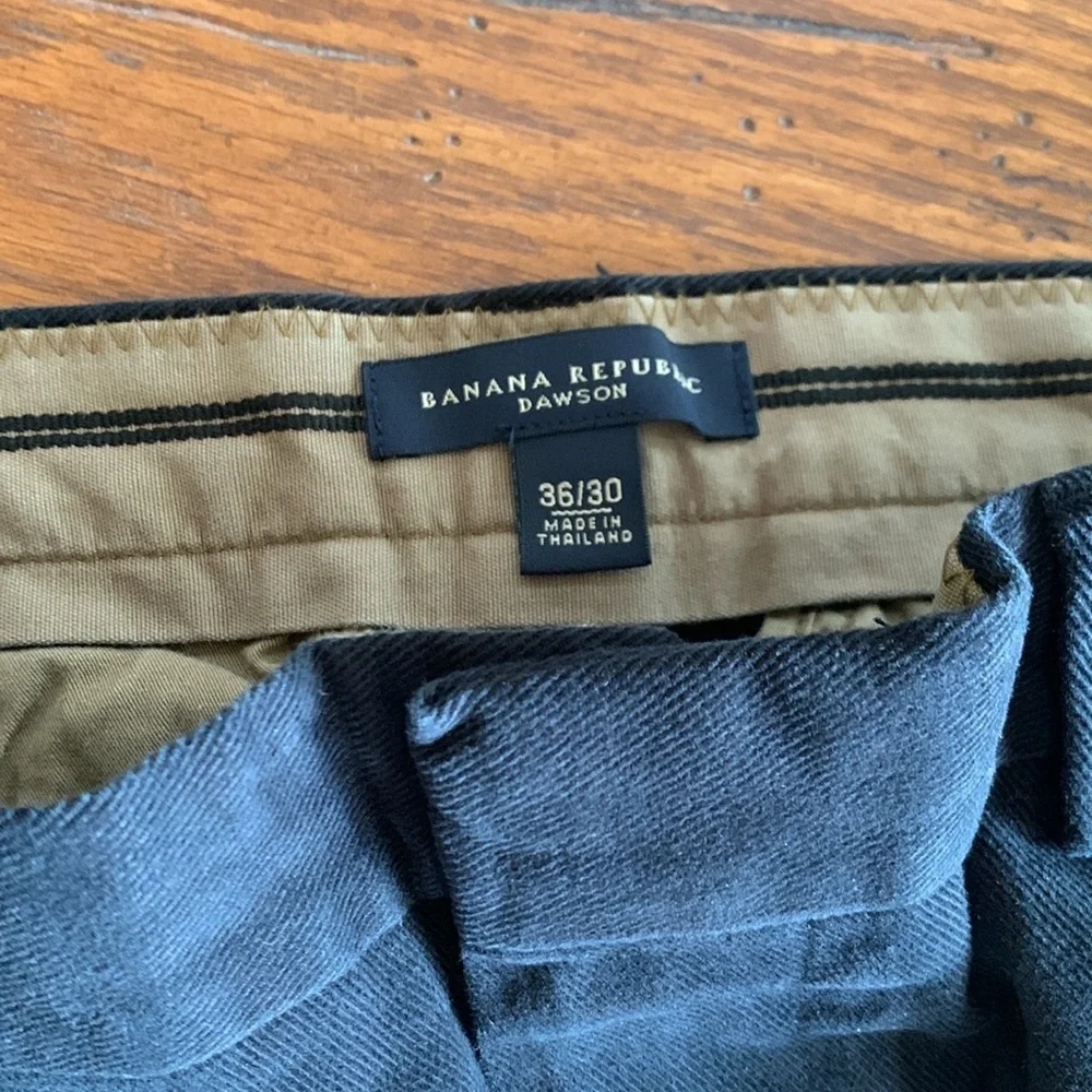 Banana Republic Dawson Black Cotton Chino Pants Men’s Flat Front Size 36 x 30